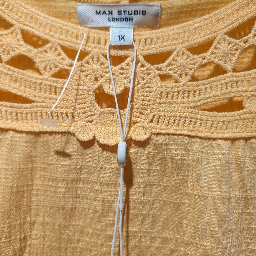 Yellow Crochet Detail Women's Top - Picture 4 of 9